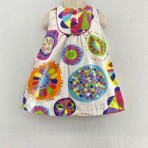 Carters Rainbow Flower Polka Print‎ Dress Sleeveless Cotton Casual Kids 2T
